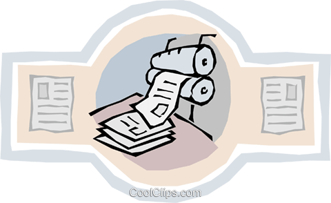 480x294 Printing Press Royalty Free Vector Clip Art Illustration