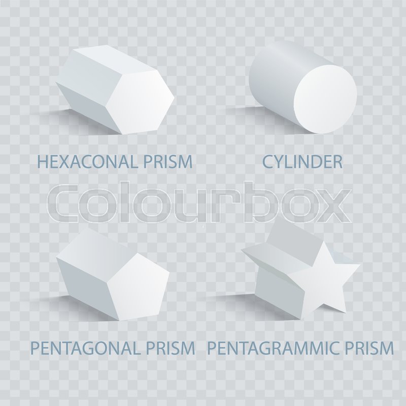 800x800 Hexagonal Prism And Cylinder, Stock Vector Colourbox