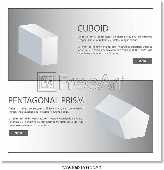 561x581 Free Art Print Of Cuboid And Pentagonal Prism Vector Shaped Web