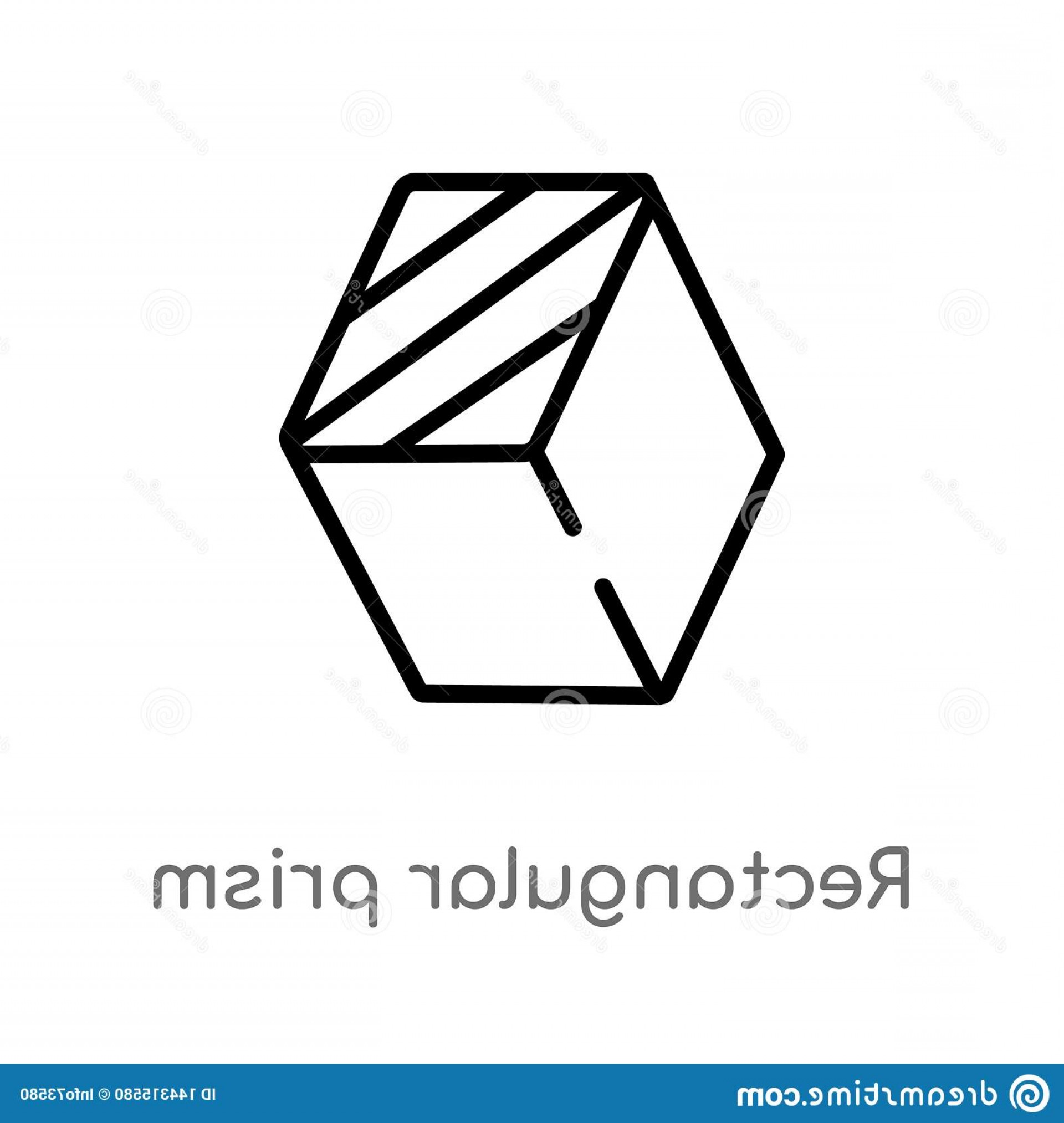 1920x2026 Outline Rectangular Prism Vector Icon Isolated Black Simple Line