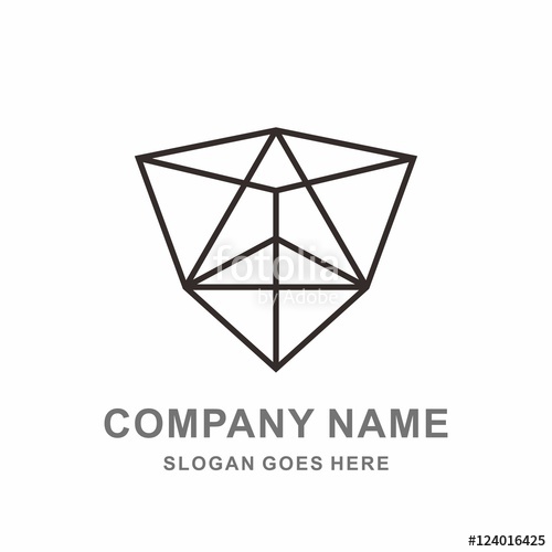 500x500 Triangle Prism Box Outline Architecture Business Company Vector