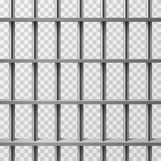 626x626 Jail Cell Bars Isolated Prison Vector Background Vector Premium