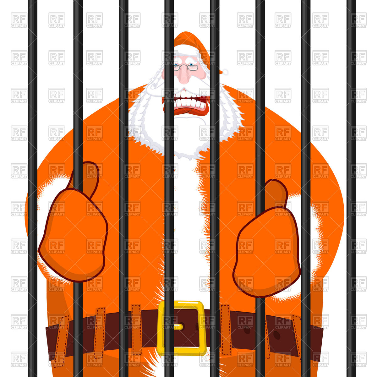 1200x1200 Santa Claus In Orange Prisoner Clothing, Bad Santa In Prison