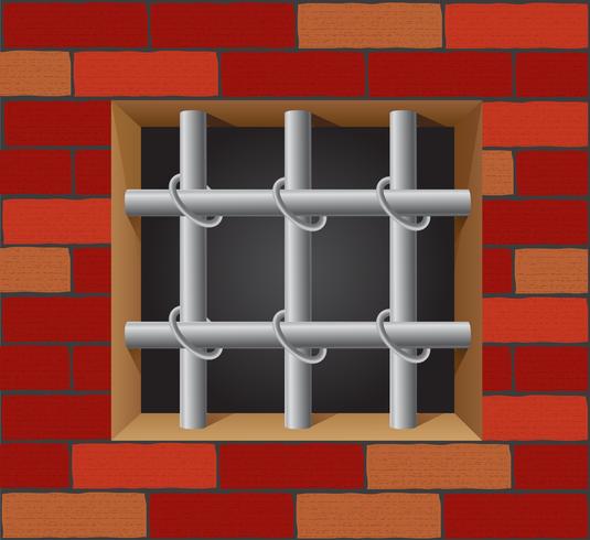535x490 Prison Bars On Brick Wall Vector