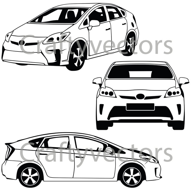 794x794 Toyota Prius Vector Etsy