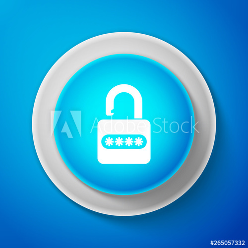 500x500 Password Protection And Safety Access Icon Isolated On Blue