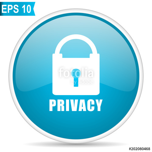 500x500 Privacy Blue Glossy Round Vector Icon Editable Modern