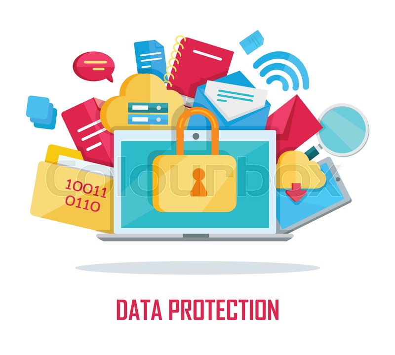 800x719 Data Protection Banner Blue Folder Stock Vector Colourbox