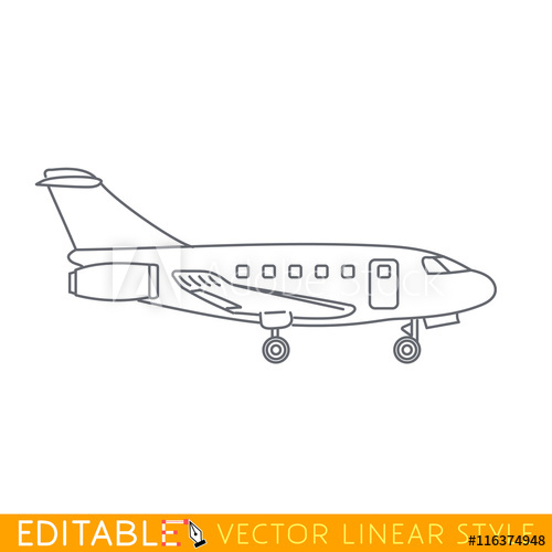 500x500 Private Jet Charter Business Aircraft Editable Vector Icon