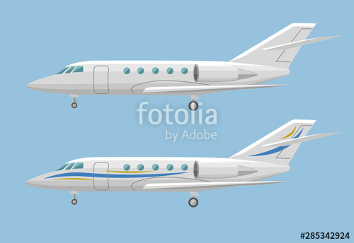 500x344 Private Jet Vector Icon Business Jet Illustration Stock Image