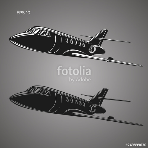 500x500 Private Jet Vector Icon Business Jet Illustration Stock Image
