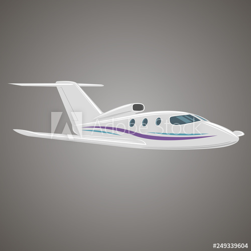 500x500 Private Jet Vector Business Jet Illustration
