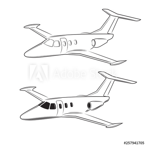 500x499 Small Private Jet Vector Business Jet Illustration Luxury Twin
