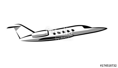 500x289 Simple Symbol Contour Private Jet Plane Stock Image And Royalty