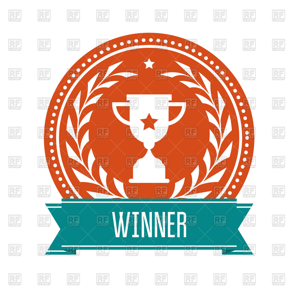 1200x1200 Winner Award Medal With Sport Cup And Laurel Wreath