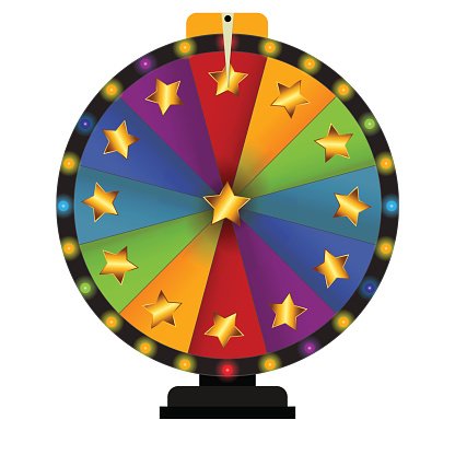 416x416 Prize Wheel, Vector Illustration Premium Clipart