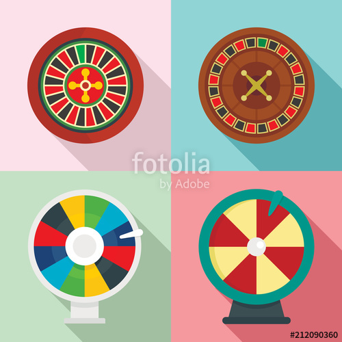 500x500 Roulette Wheel Fortune Icons Set Flat Illustration Of Roulette