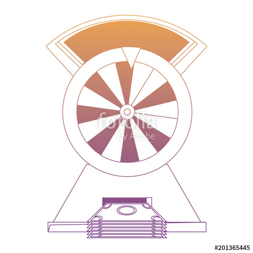 500x500 Prize Wheel Of Fortune With Money Bills Over White Background