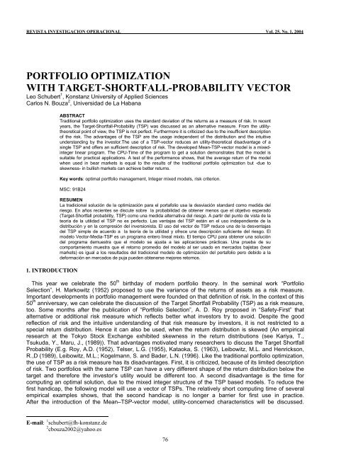 495x640 Portfolio Optimization With Target Shortfall Probability Vector