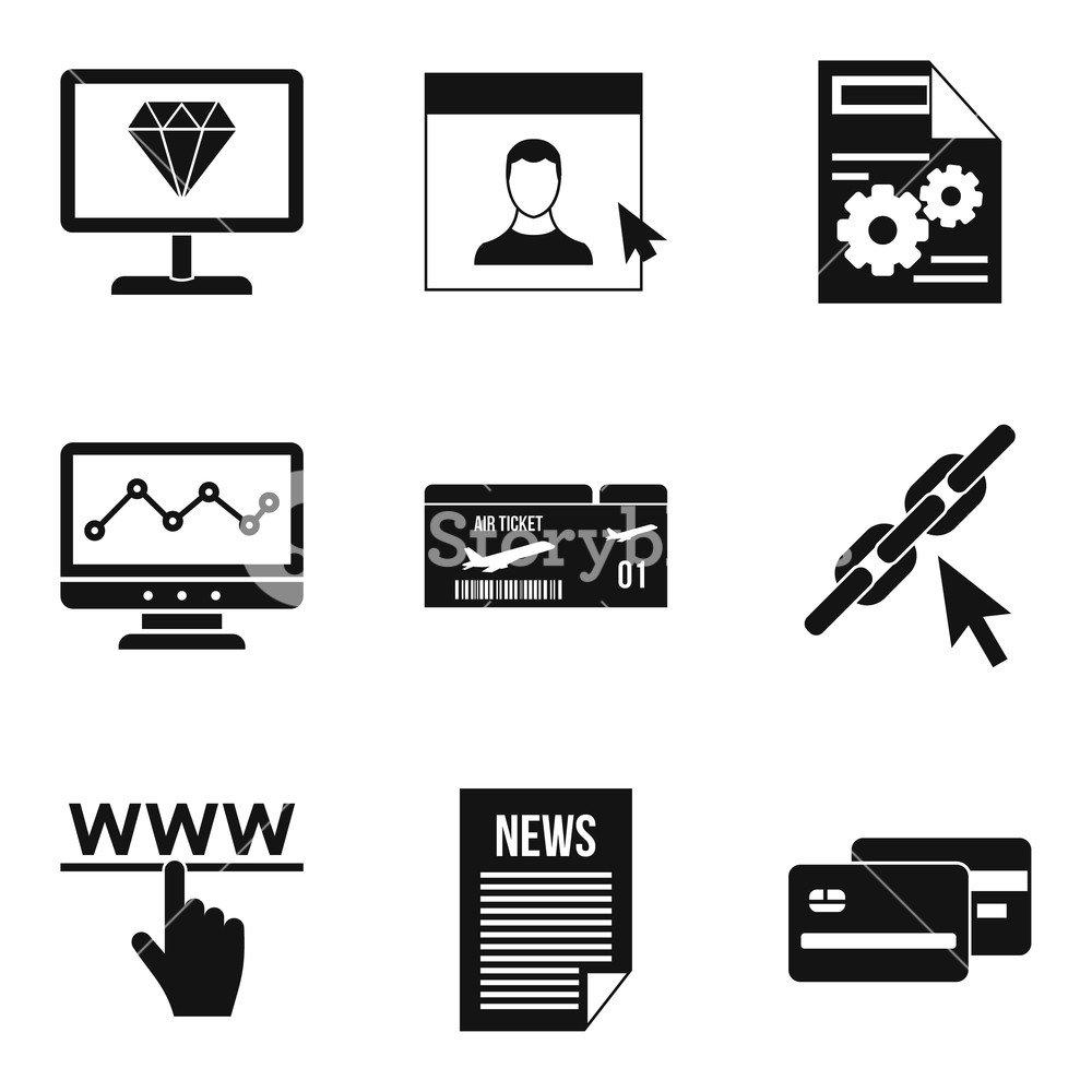 1000x1000 Information Processing Icons Set Simple Set Of Information