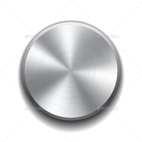 590x590 Realistic Metal Button With Circular Processing Vector