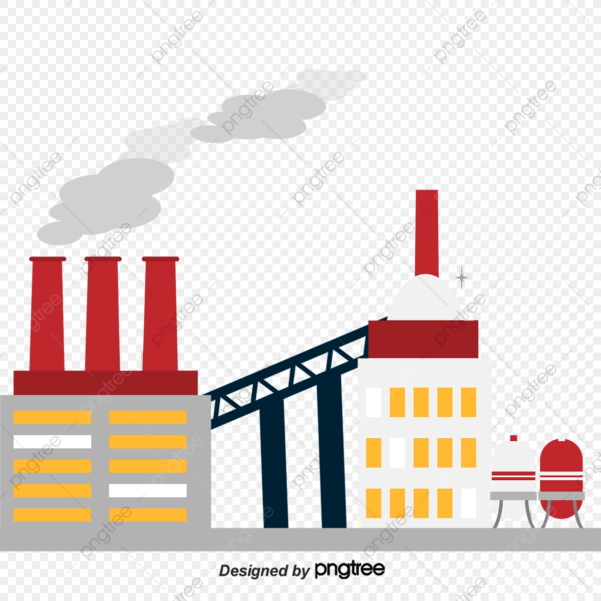 1200x1200 Vector Cartoon Petrochemical Processing Plant Oil Processing