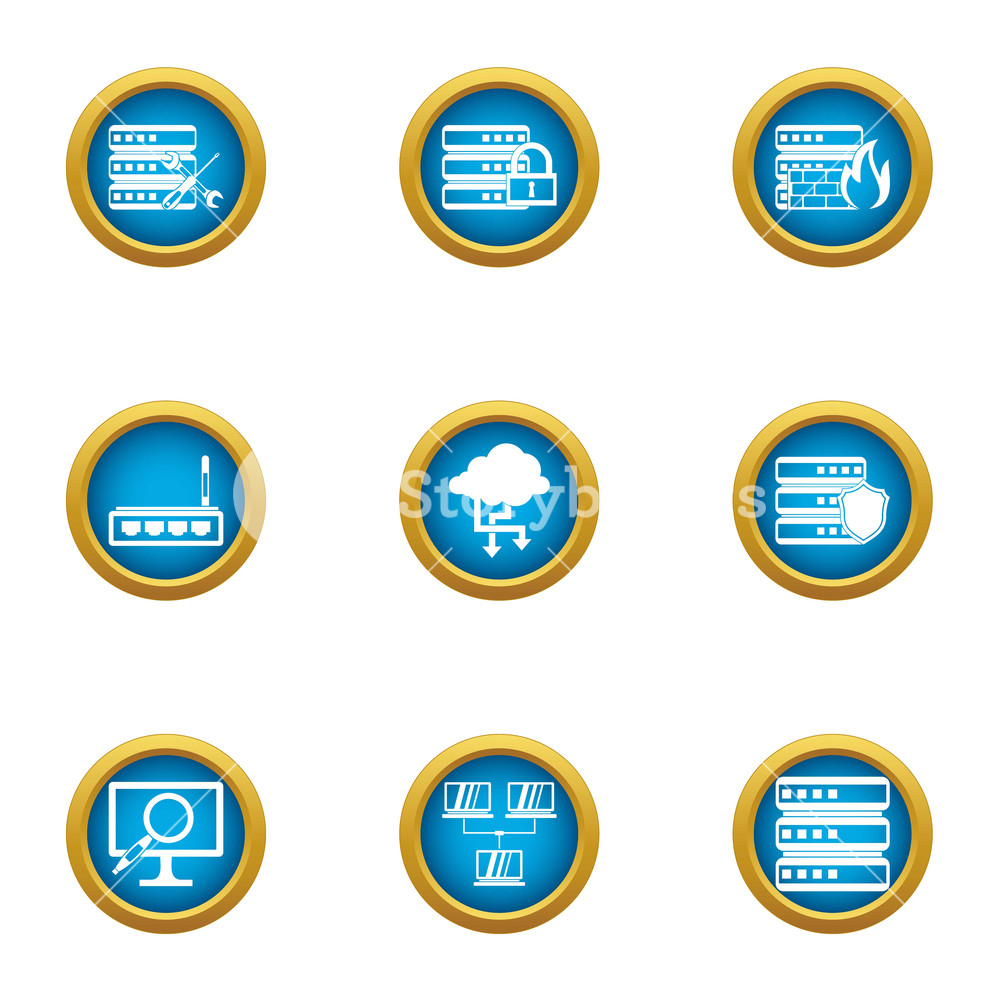 1000x1000 Data Processing Icons Set Flat Set Of Data Processing Vector