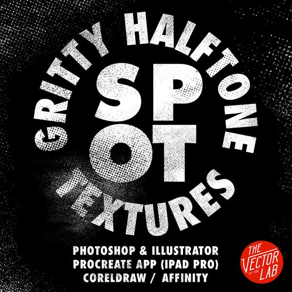 Gritty Halftone Spot Textures Brushes 600x600 Gritty Halftone Spot Textures Brushes