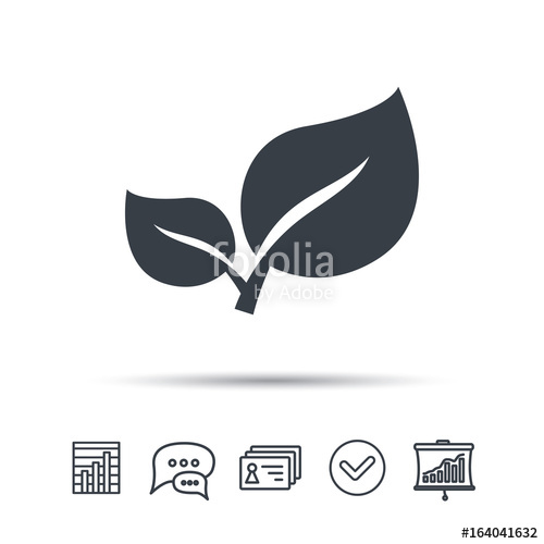 500x500 Leaf Icon Fresh Organic Product Symbol Chat Speech Bubble, Chart