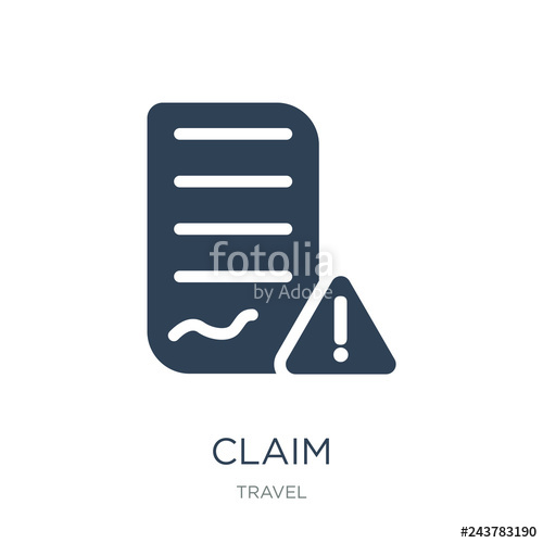 500x500 Claim Icon Vector On White Background, Claim Trendy Filled Icons