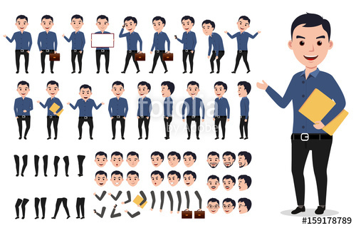 500x320 Businessman Or Male Vector Character Creation Set Professional