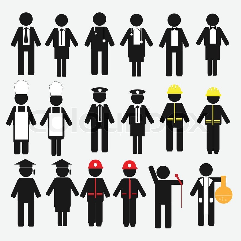 800x800 Occupation Icon Set Of Professional Stock Vector Colourbox