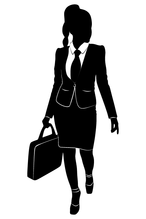 480x720 Professional Women Vector Silhouettes Set Free Download