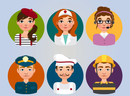 452x336 Professional Characters Avatar Vector Material Icons Free