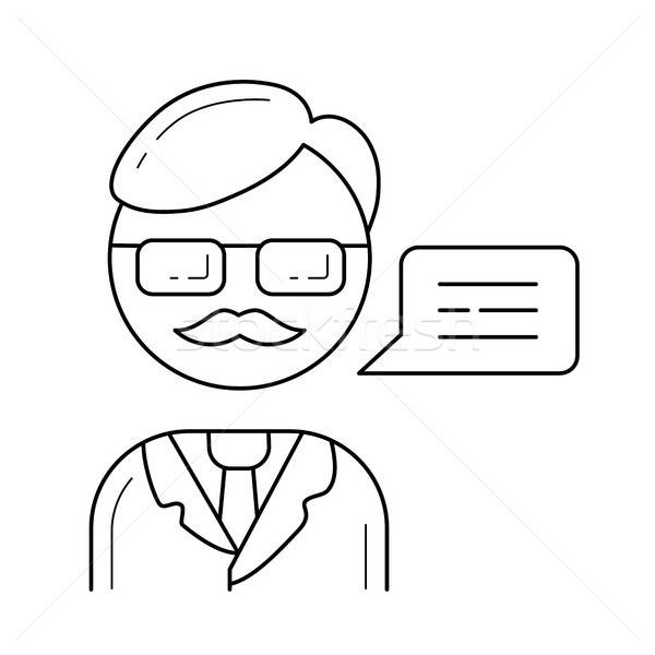 600x600 Professor Vector Line Icon Vector Illustration Andrei Krauchuk