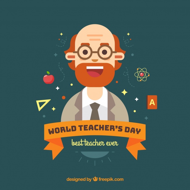 626x626 Teacher's Day, Professor With A Beard Vector Free Download