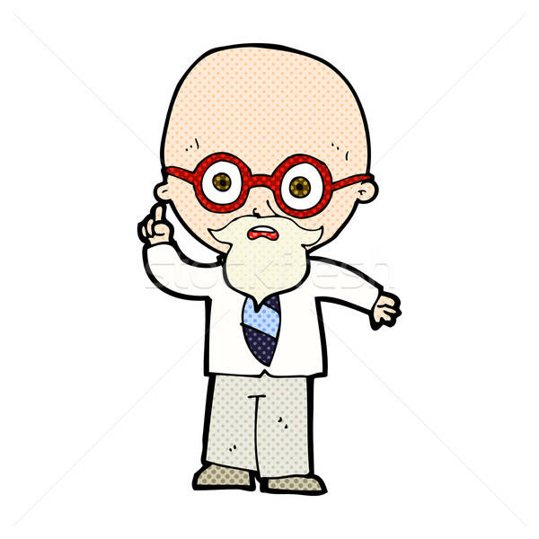 600x600 Comic Cartoon Professor Vector Illustration Lineartestpilot