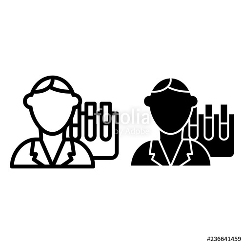 500x500 Chemistry Teacher Line And Glyph Icon Professor Vector