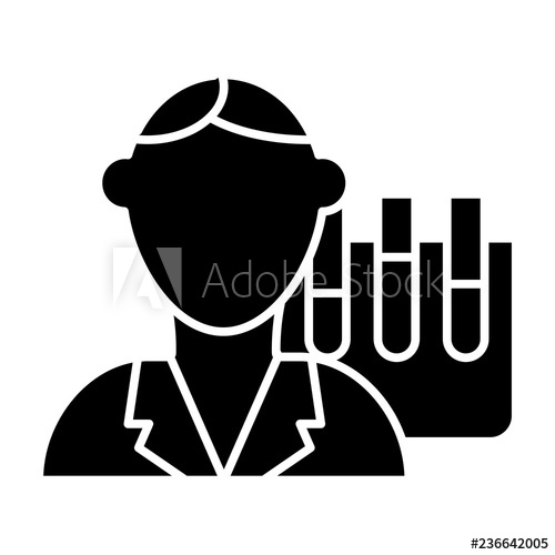 500x500 Chemistry Teacher Solid Icon Professor Vector Illustration