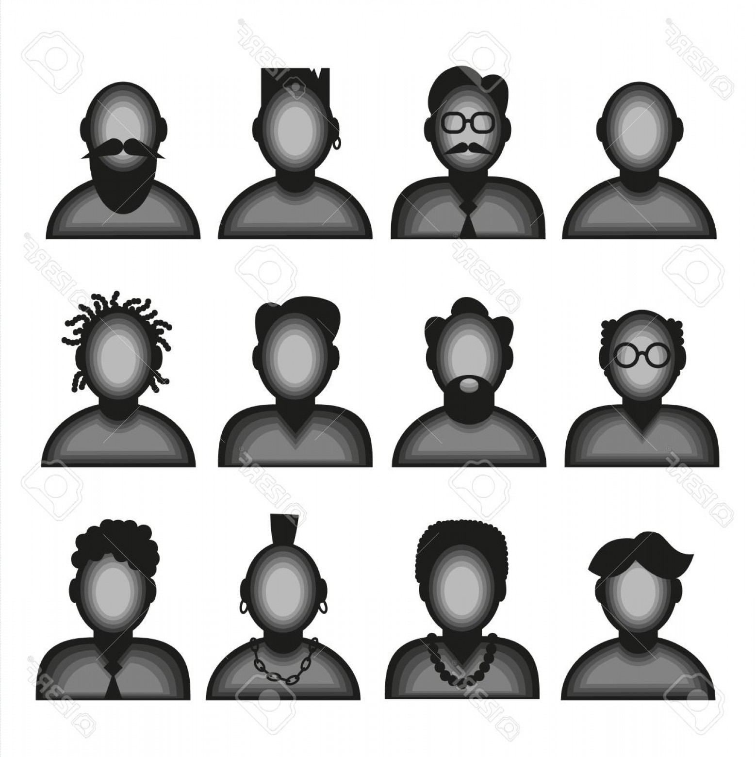 1558x1560 Photostock Vector Character Male Avatar Profile Icon Head