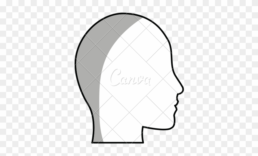 840x509 Simple Flat Design Head Profile Icon Vector Illustration