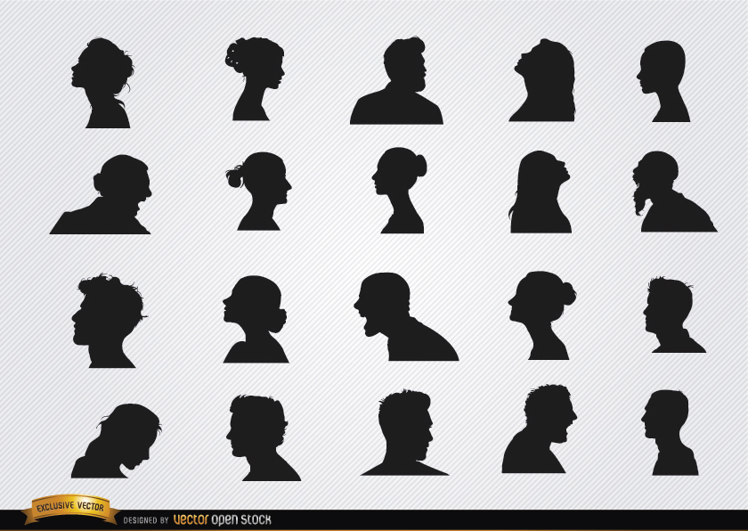 840x596 Profile Silhouettes Set