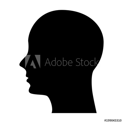 500x500 Male Head Profile Silhouette Vector Illustration Design
