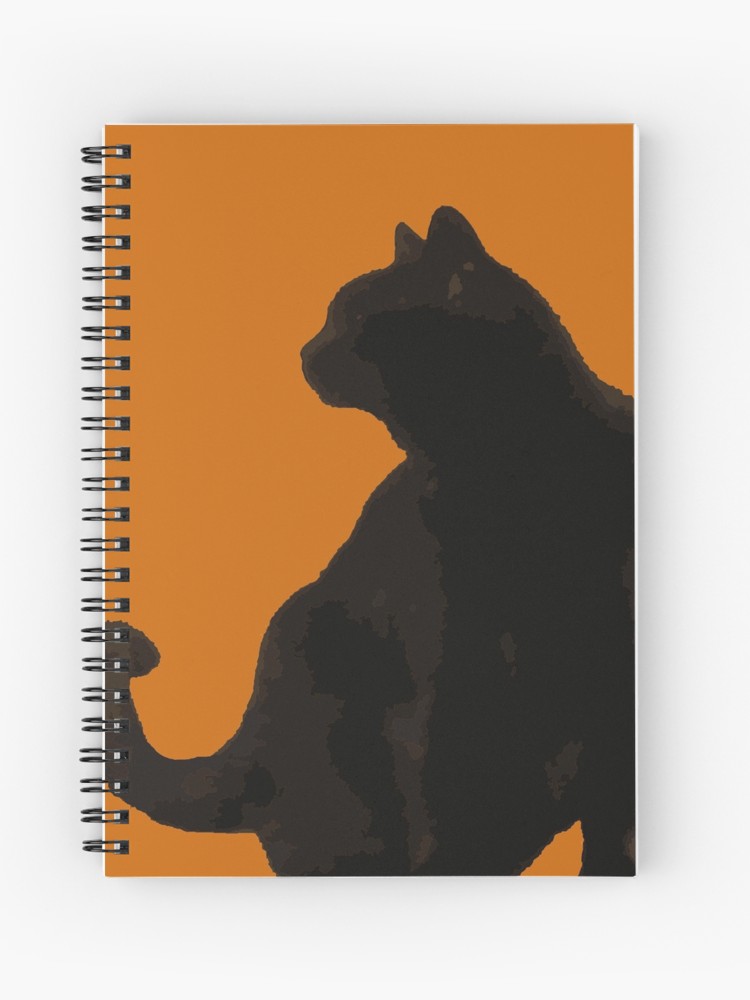750x1000 Black Cat Profile Silhouette Vector Art Spiral Notebook