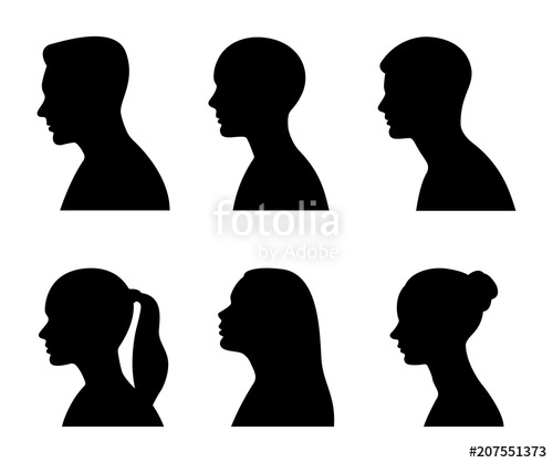 Man And Woman Head Profile Vector Illustration Stock Image 500x419 Man And Woman Head Profile Vector Illustration Stock Image