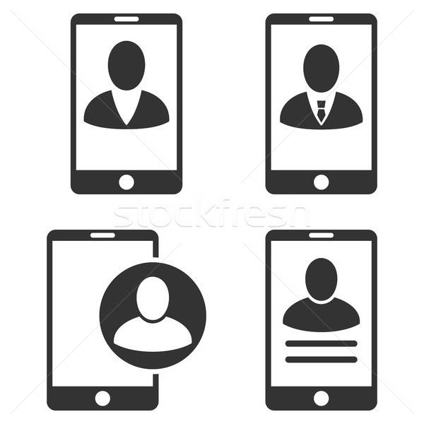 Mobile User Profile Vector Flat Icon Set Vector Illustration 600x600 Mobile User Profile Vector Flat Icon Set Vector Illustration