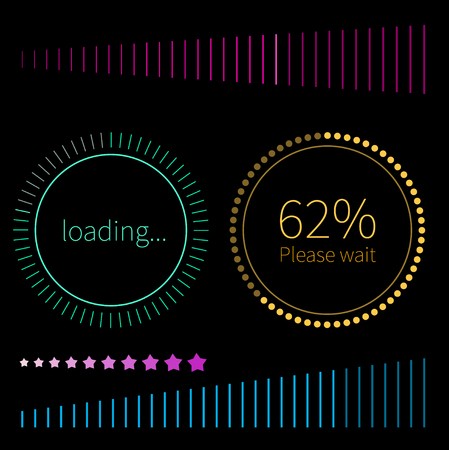 449x450 Green And Gold Round Progress Bars Vector Abstract Symbol