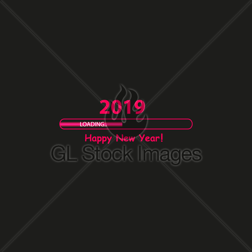 500x500 Happy New Year With Progress Bar Vector Gl Stock Images