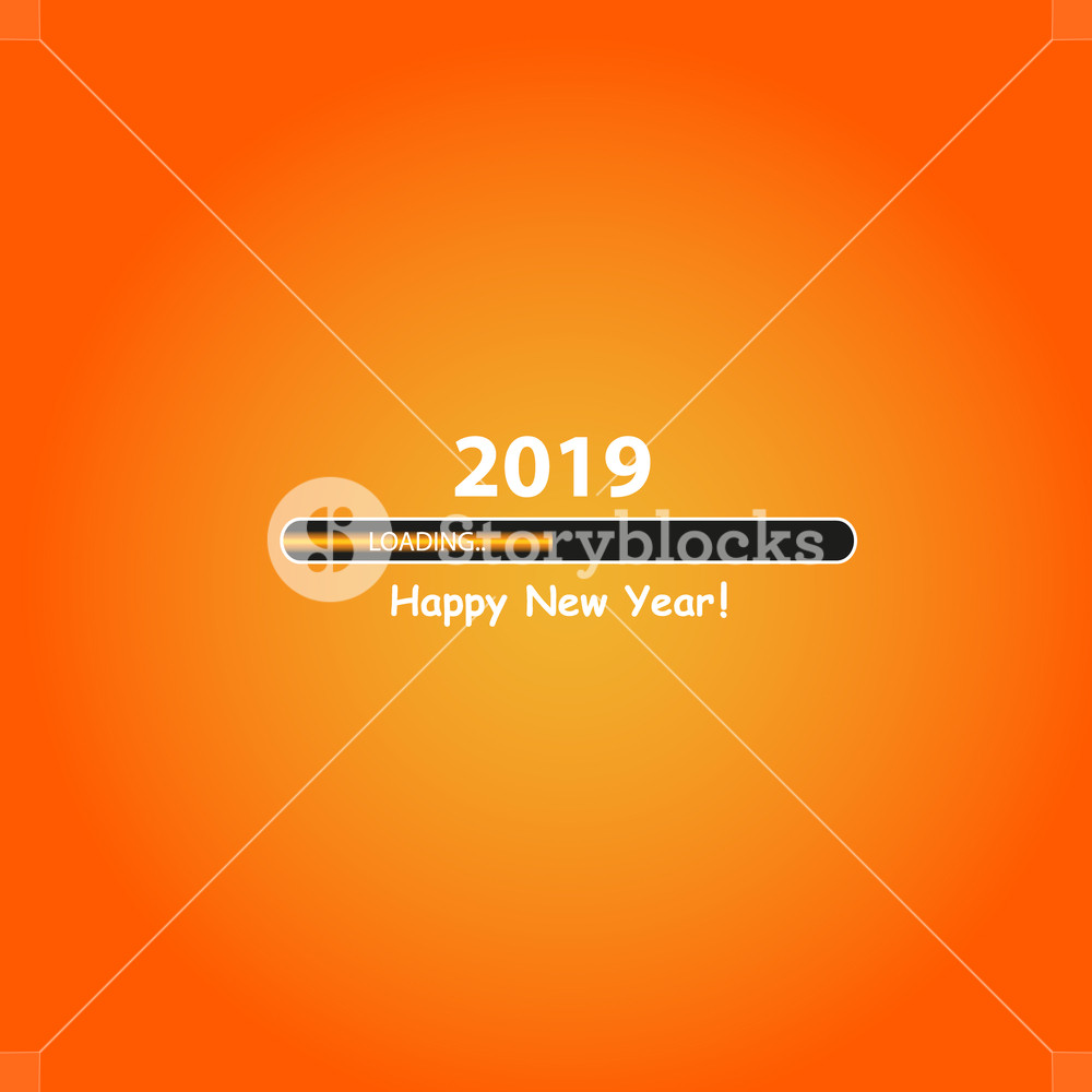 1000x1000 Happy New Year With Progress Bar Vector Royalty Free Stock