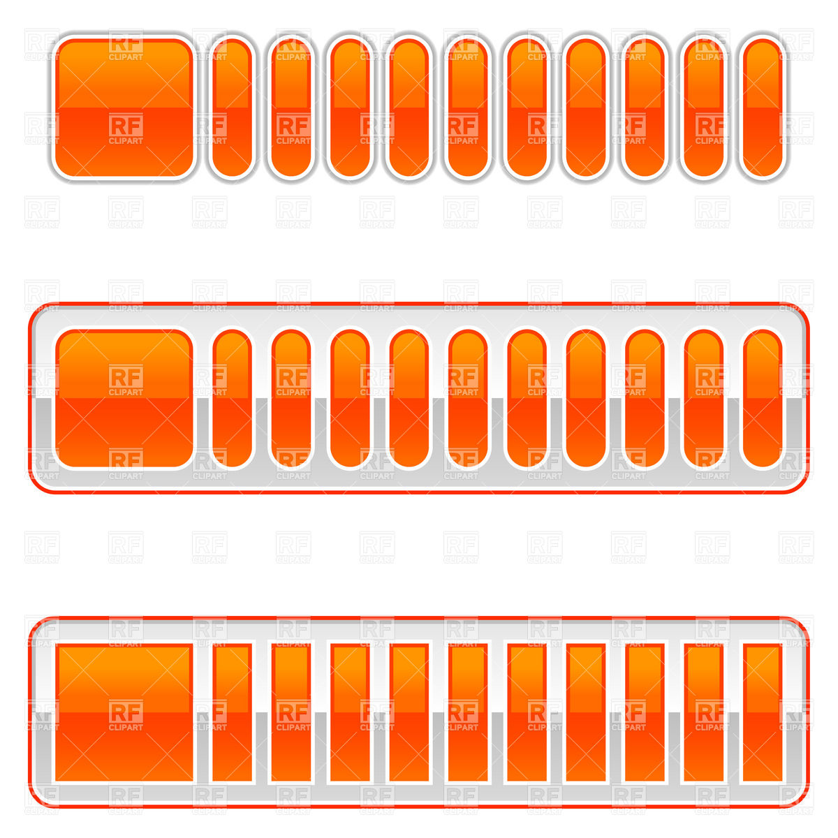 1200x1200 Blank Orange Loading Bar Vector Image Of Design Elements